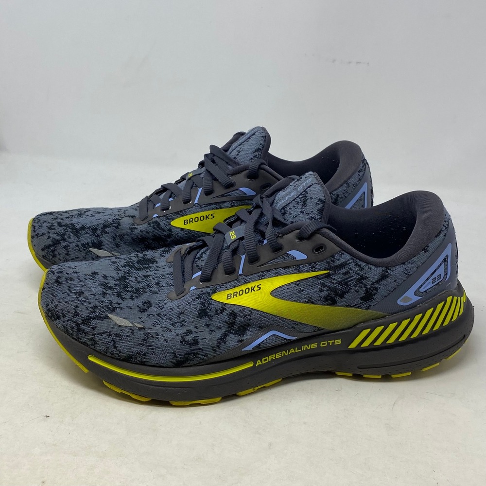 Brooks Adrenaline GTS 23 Mens Running Shoes Grey Yellow 1103911D404 Size 9.5